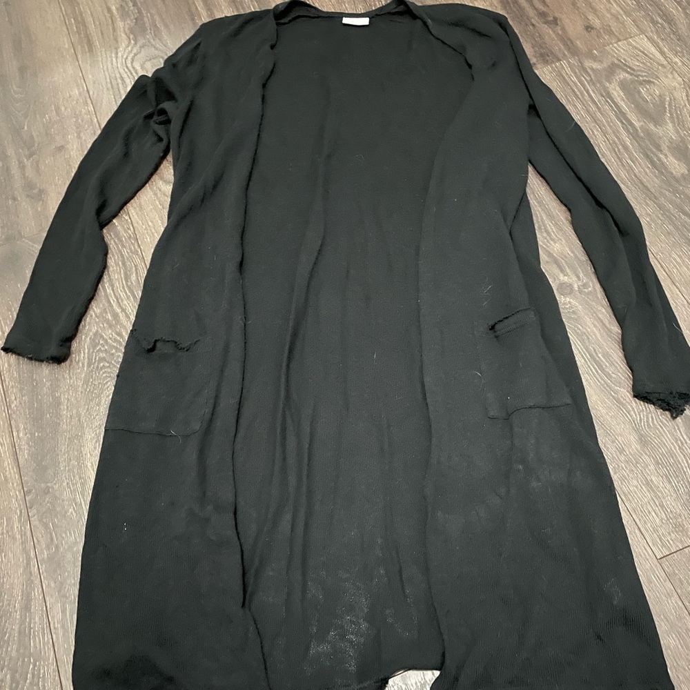 Long black cardigan